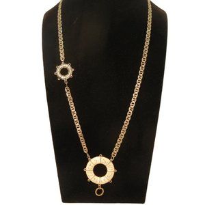 BETSEY JOHNSON RARE ENAMELED LIFE PRESERVER & HEART 14 in. unisex NECKLACE